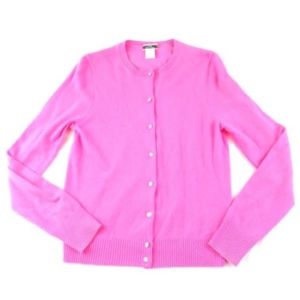 J Crew Hot Pink 100% Cashmere Cardigan Top